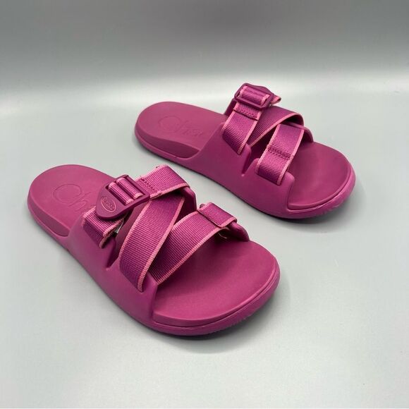 Chaco Chillos Slide Outskirt Fuchsia Pink Sandals - Picture 2 of 7
